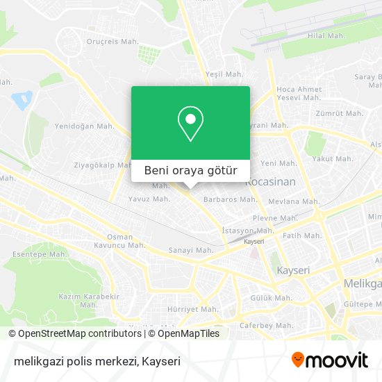 melikgazi polis merkezi harita