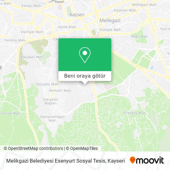 Melikgazi Belediyesi Esenyurt Sosyal Tesis harita