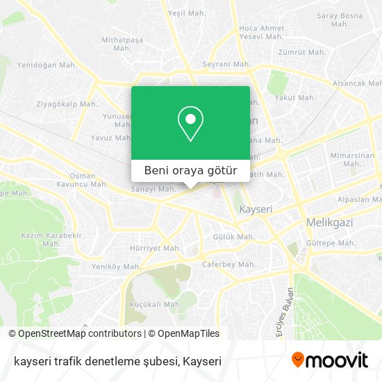 kayseri trafik denetleme şubesi harita