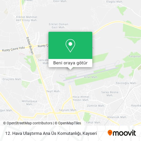 12. Hava Ulaştırma Ana Üs Komutanlığı harita