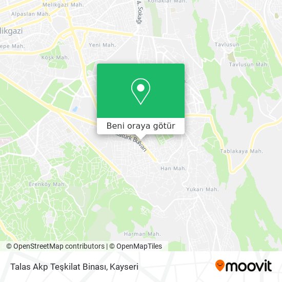 Talas Akp Teşkilat Binası harita
