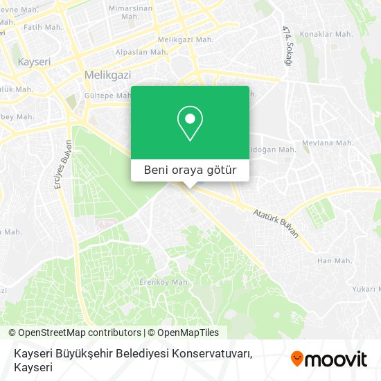 Kayseri Büyükşehir Belediyesi Konservatuvarı harita