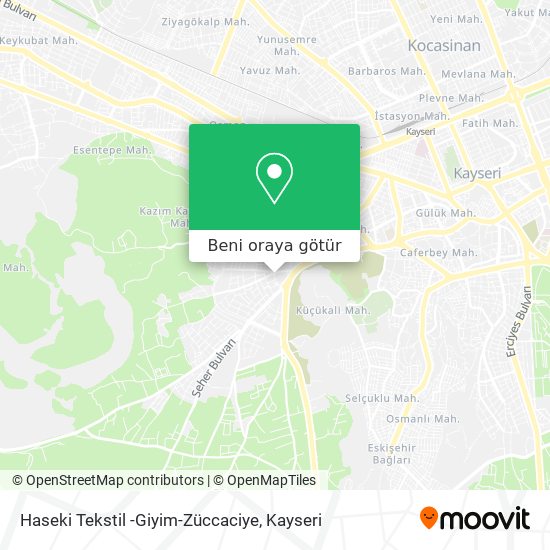 Haseki Tekstil -Giyim-Züccaciye harita