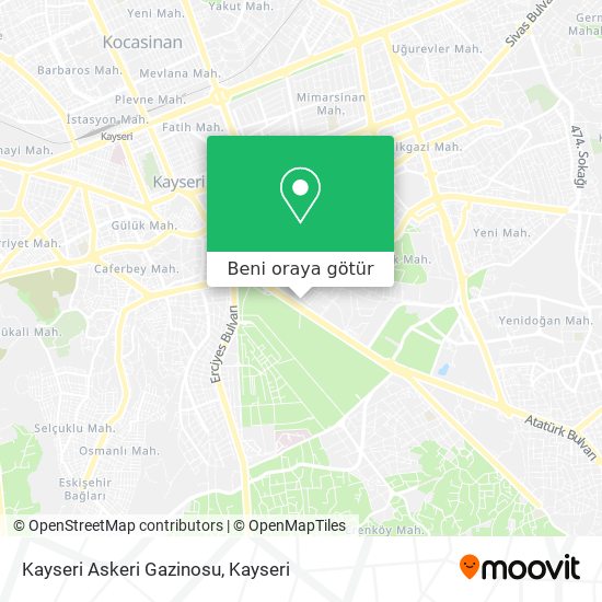 Kayseri Askeri Gazinosu harita