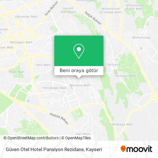 Güven Otel Hotel Pansiyon Rezidans harita