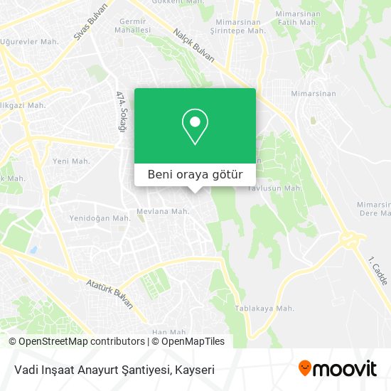 Vadi Inşaat Anayurt Şantiyesi harita