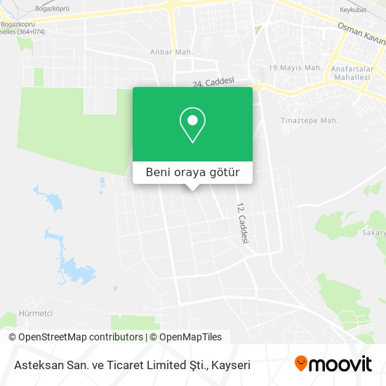 Asteksan San. ve Ticaret Limited Şti. harita