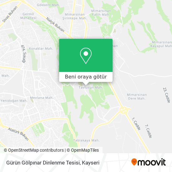 Gürün Gölpınar Dinlenme Tesisi harita