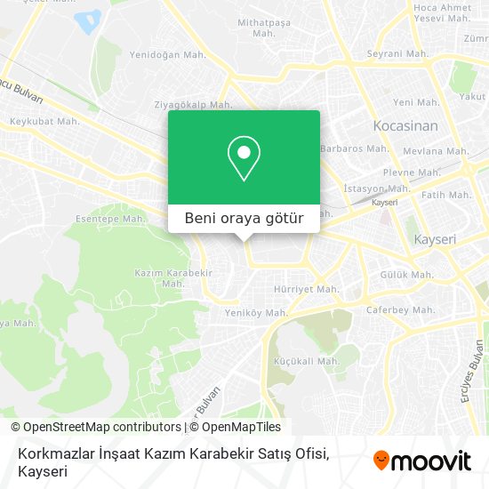 Korkmazlar İnşaat Kazım Karabekir Satış Ofisi harita