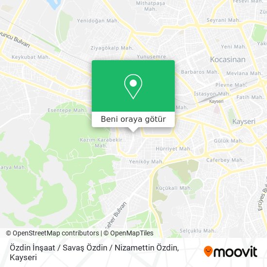 Özdin İnşaat / Savaş Özdin / Nizamettin Özdin harita