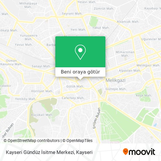 Kayseri Gündüz İsitme Merkezi harita