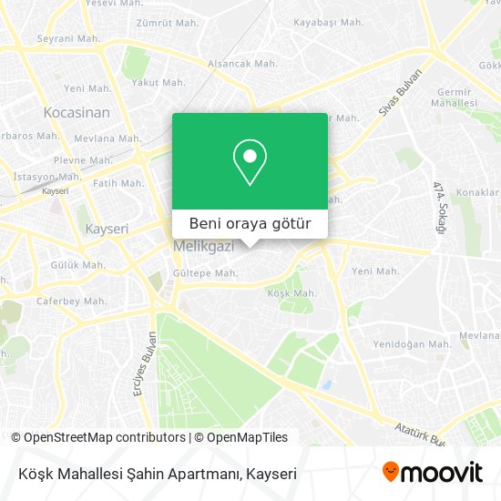 Köşk Mahallesi Şahin Apartmanı harita