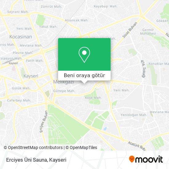 Erciyes Üni Sauna harita