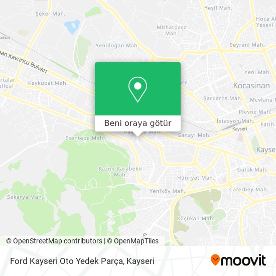 Ford Kayseri Oto Yedek Parça harita