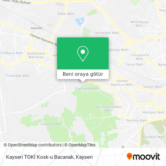 Kayseri TOKİ Kosk-u Bacanak harita
