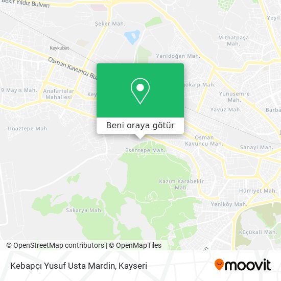 Kebapçı Yusuf Usta Mardin harita