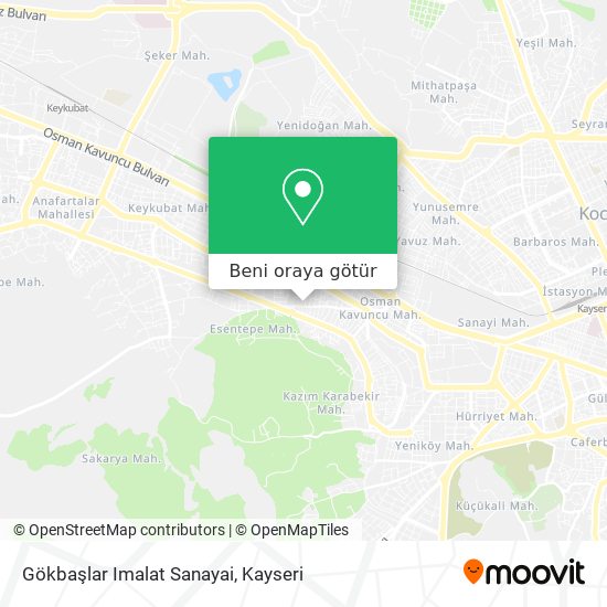 Gökbaşlar Imalat Sanayai harita