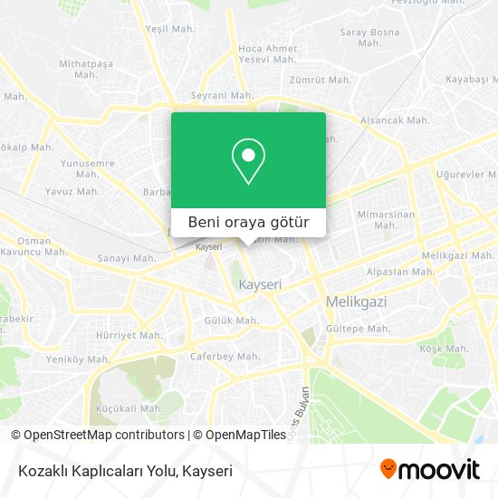 Kozaklı Kaplıcaları Yolu harita