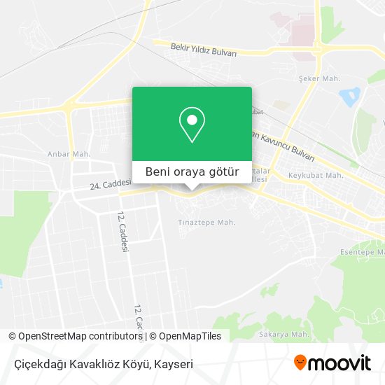 Çiçekdağı Kavaklıöz Köyü harita