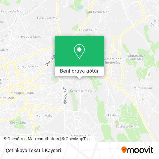 Çetinkaya Tekstil harita