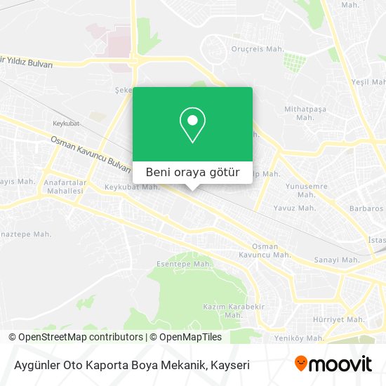 Aygünler Oto Kaporta Boya Mekanik harita