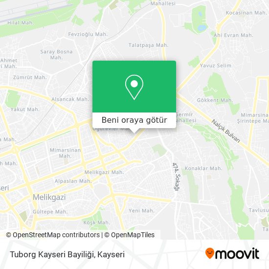 Tuborg Kayseri Bayiliği harita
