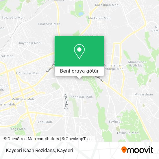 Kayseri Kaan Rezidans harita