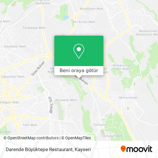 Darende Büyüktepe Restaurant harita