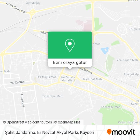 Şehit Jandarma. Er Nevzat Akyol Parkı harita