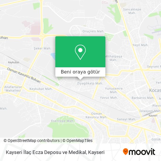 Kayseri İlaç Ecza Deposu ve Medikal harita