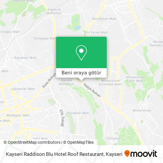 Kayseri Raddison Blu Hotel Roof Restaurant harita