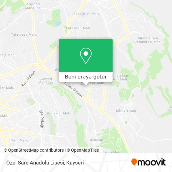 Özel Sare Anadolu Lisesi harita