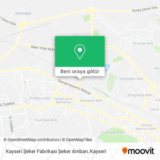 Kayseri Şeker Fabrikası Şeker Ambarı harita