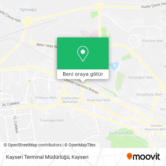 Kayseri Terminal Müdürlüğü harita