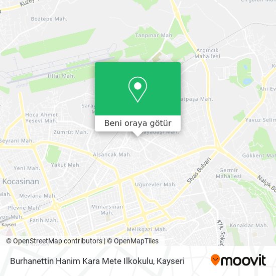 Burhanettin Hanim Kara Mete Ilkokulu harita