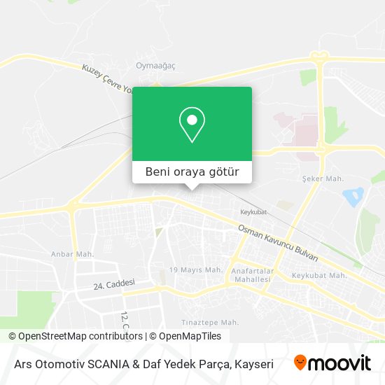 Ars Otomotiv SCANIA & Daf Yedek Parça harita