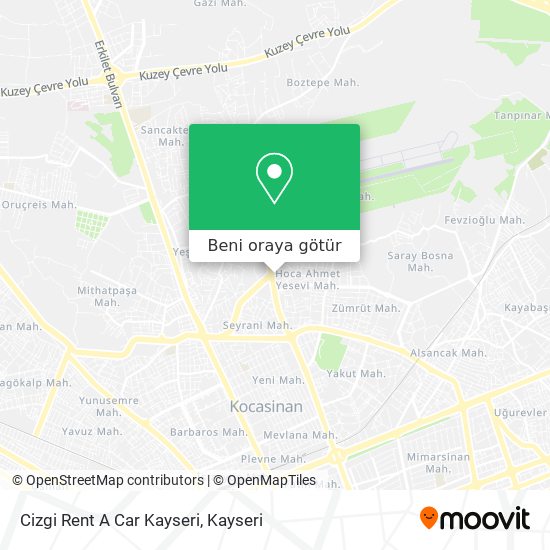 Cizgi Rent A Car Kayseri harita
