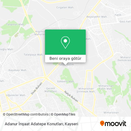 Adanur İnşaat Adatepe Konutları harita