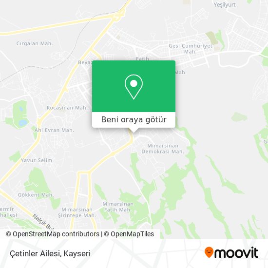 Çetinler Ailesi harita
