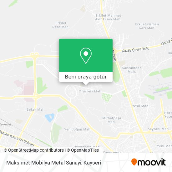 Maksimet Mobilya Metal Sanayi harita