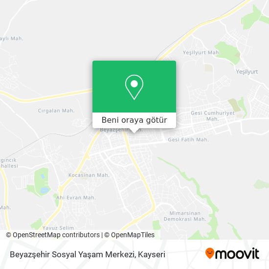 Beyazşehir Sosyal Yaşam Merkezi harita