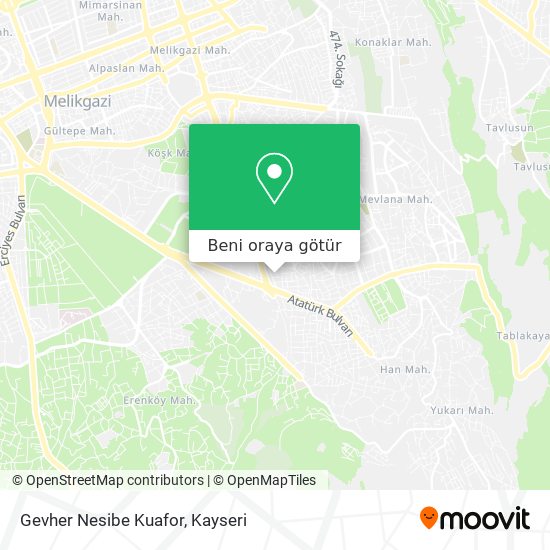 Gevher Nesibe Kuafor harita