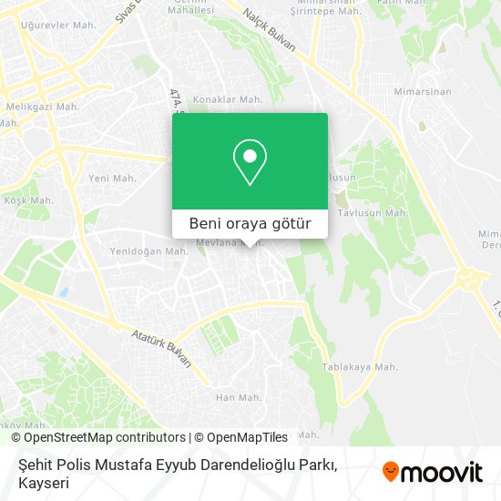Şehit Polis Mustafa Eyyub Darendelioğlu Parkı harita