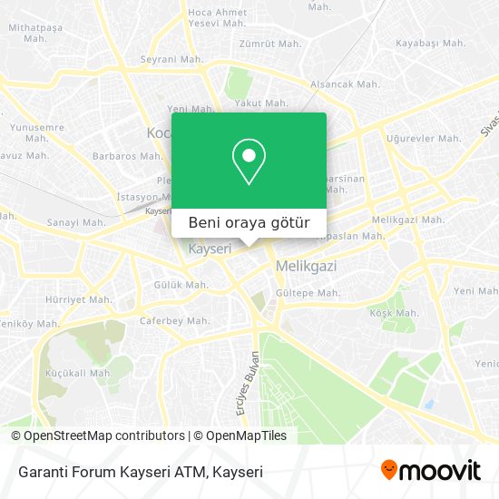 Garanti Forum Kayseri ATM harita