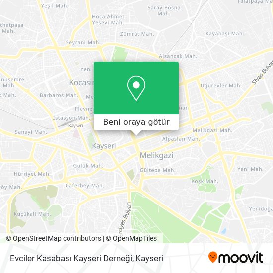 Evciler Kasabası Kayseri Derneği harita
