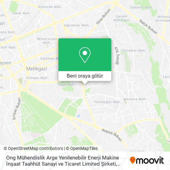 Ong Mühendislik Arge Yenilenebilir Enerji Makine İnşaat Taahhüt Sanayi ve Ticaret Limited Şirketi harita