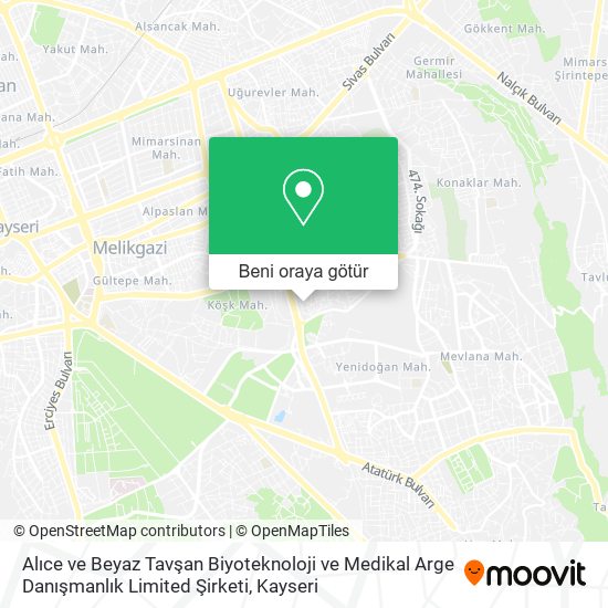 Alıce ve Beyaz Tavşan Biyoteknoloji ve Medikal Arge Danışmanlık Limited Şirketi harita
