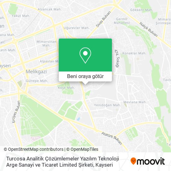 Turcosa Analitik Çözümlemeler Yazılım Teknoloji Arge Sanayi ve Ticaret Limited Şirketi harita