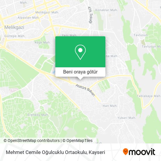 Mehmet Cemile Oğulcuklu Ortaokulu harita
