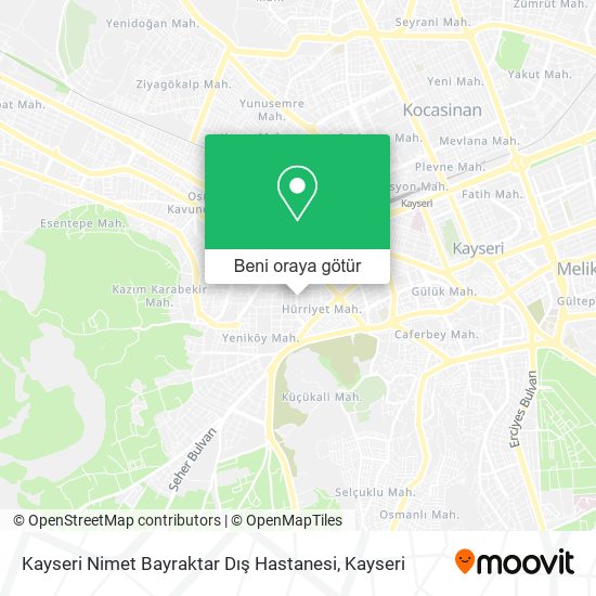 Kayseri Nimet Bayraktar Dış Hastanesi harita